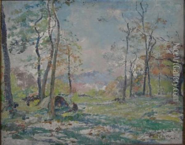 Forest Camp Oil Painting - Archibald Kay