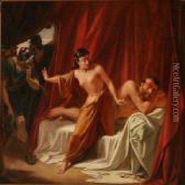 Samson Og Dalilah Oil Painting - Wilhelm Marstrand