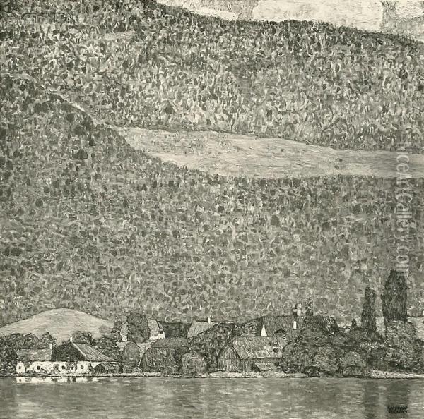 Unterach On Lake Atter Oil Painting - Gustav Klimt