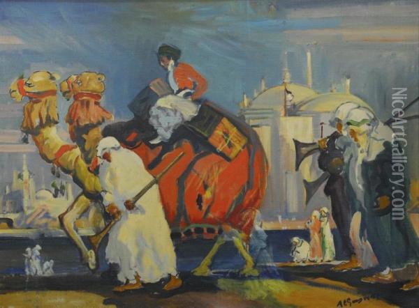 Orientalist Scene Oil Painting - Arthur C. Goodwin