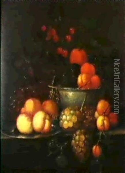 Fruchtestilleben Mit Einer Schale Aus Ming-porzellan Und    Einem Zinnteller Oil Painting - Jan Pauwel Gillemans The Elder
