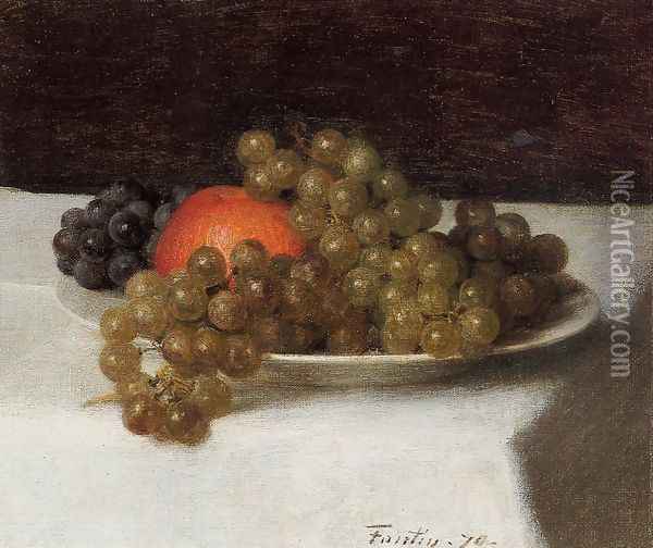 Apples and Grapes Oil Painting - Ignace Henri Jean Fantin-Latour