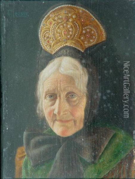 Retrato De Anciana Oil Painting - Christian Heuser