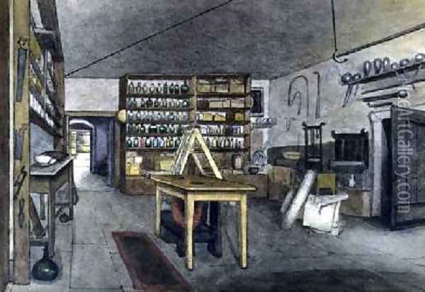 Faradays Magnetic Laboratory 1852 Oil Painting - Harriet Jane Moore