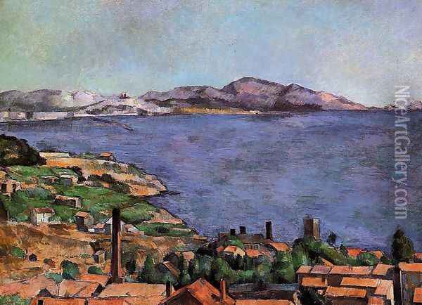 The Gulf Of Marseilles Seen From L Estaque Oil Painting - Paul Cezanne