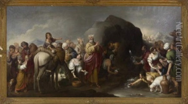 Moses Drawing Water From The Rock Oil Painting - Bartolome Esteban Murillo