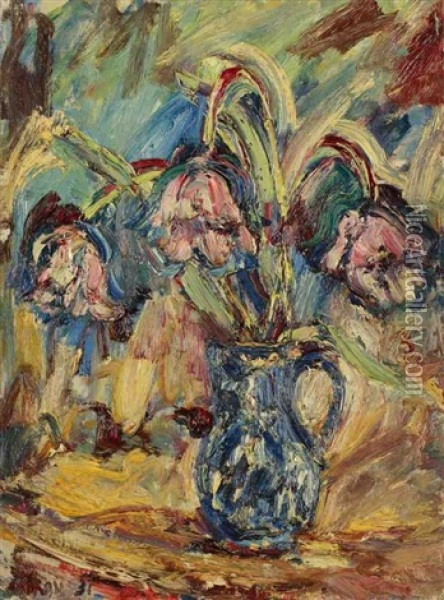 Les Tulipes Oil Painting - Paul Kron