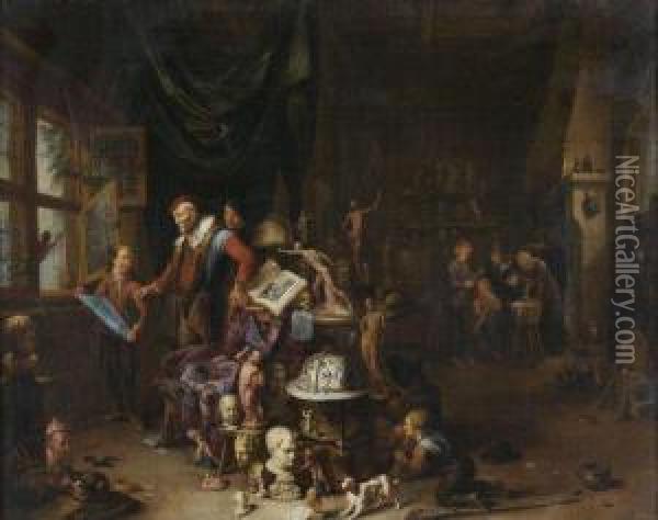Le Cabinet De Curiosite D'un Collectionneur Oil Painting - Gerard Thomas