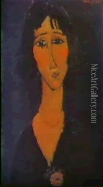 La Jeune Fille A La Rose Oil Painting - Amedeo Modigliani
