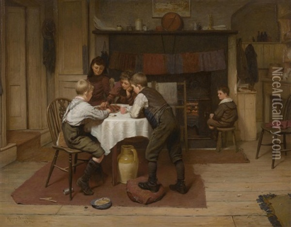 A Close Game Oil Painting - Harry Brooker