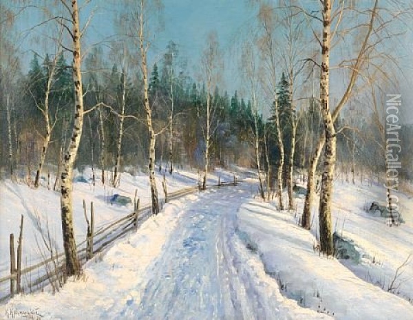 The Way Through The Forest Oil Painting - Konstantin Yakovlevich Kryzhitsky