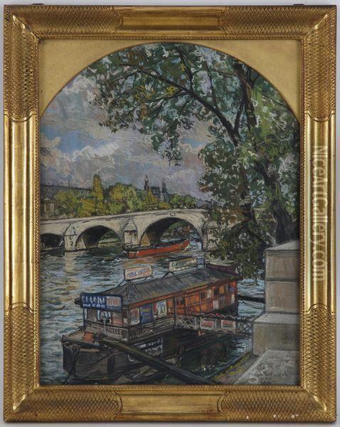 Pont-royal A Paris, Pastel Sur Oil Painting - Alexandre Cingria