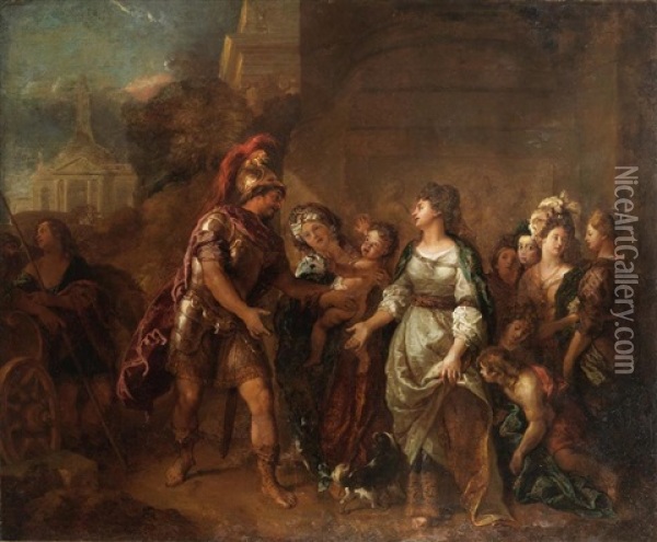 Hector And Andromache Oil Painting - Charles de La Fosse