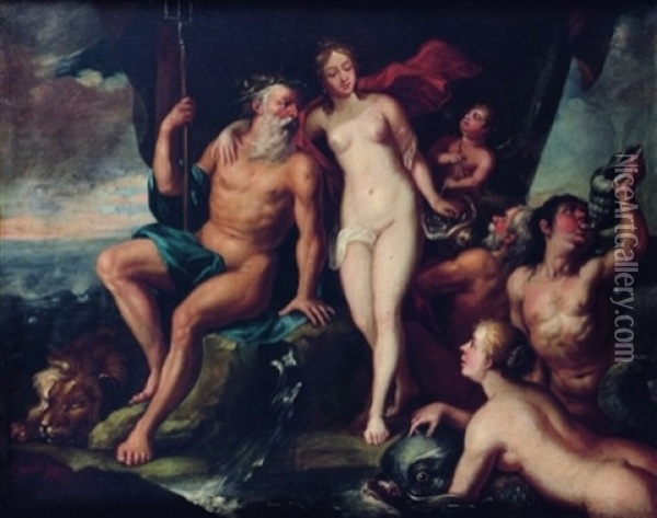 Amphytrite Et Neptune Oil Painting - Peter Van Lint