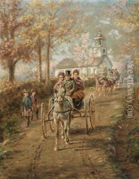 Coming Home From Church Oil Painting - Edward Lamson Henry