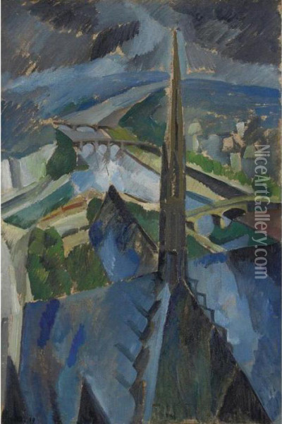 La Fleche De Notre-dame Oil Painting - Robert Delaunay