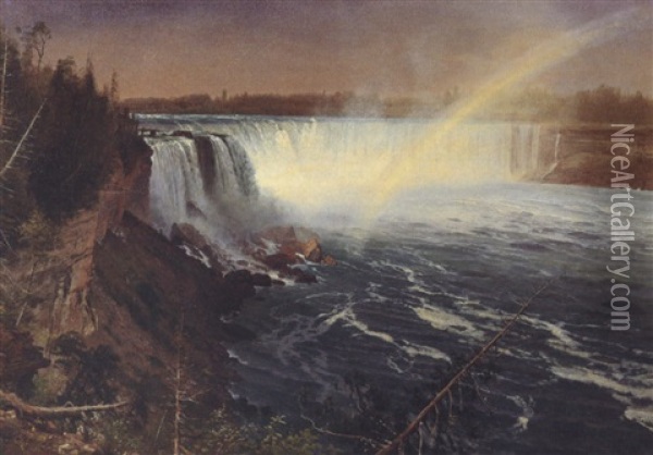 View Of Niagara Oil Painting - Albert Bierstadt