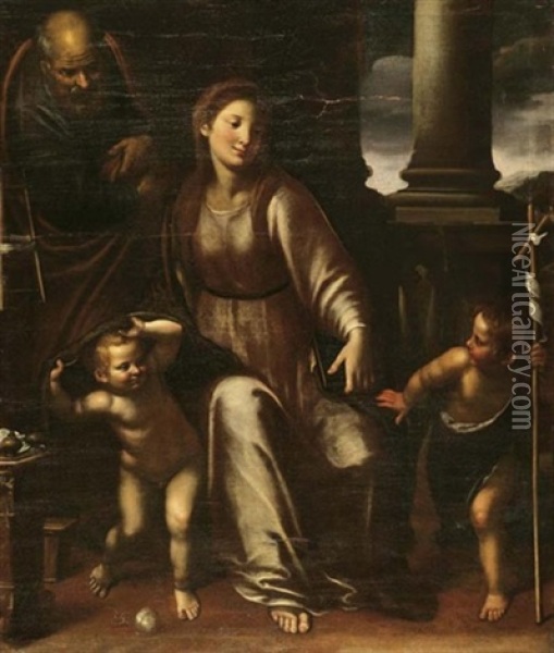 Maria Mit Kind Und Dem Johannesknaben Oil Painting - Giovanni Domenico Cappellino