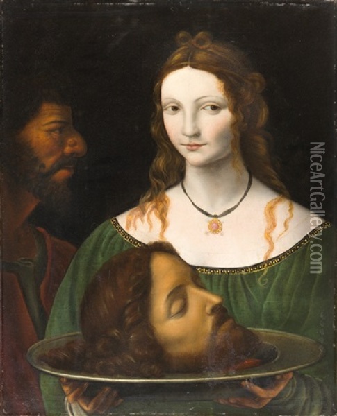 Salome Mit Dem Haupt Johannes Des Taufers Oil Painting - Bernardino Luini