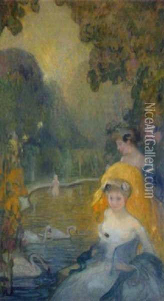 Le Bassin De L'amour Oil Painting - Lucien Victor Guirand De Scevola