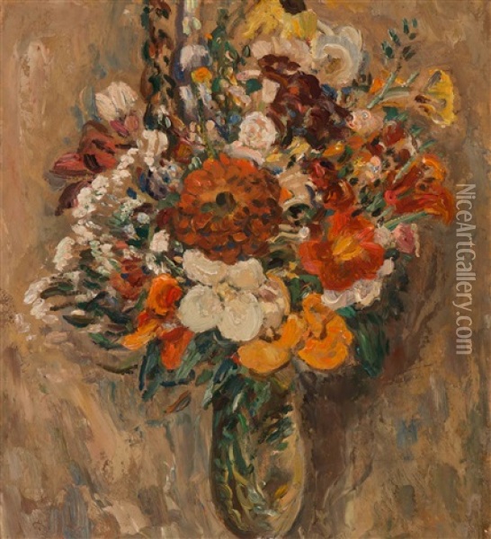 Preliminary Study Of Flowers Oil Painting - Leo Gestel