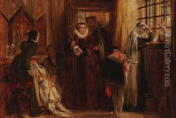 Mary Queen Of Scots (study) Oil Painting - John Callcott Horsley