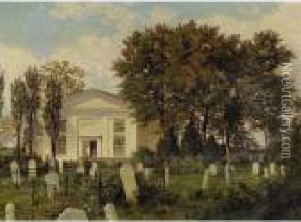 The Roxborough Baptist Church Oil Painting - William Trost Richards