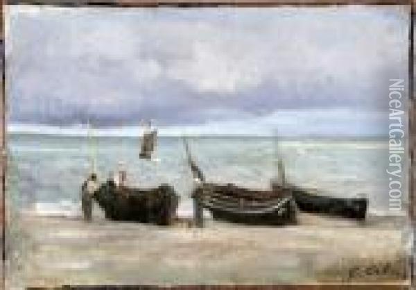 Etude De Barques Vers Fecamp Oil Painting - Gustave Colin