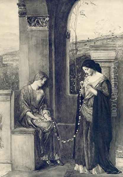 The Daisy Chain Oil Painting - Robert Anning Bell