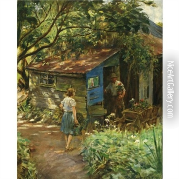 The Potting Shed Oil Painting - Stanhope Forbes