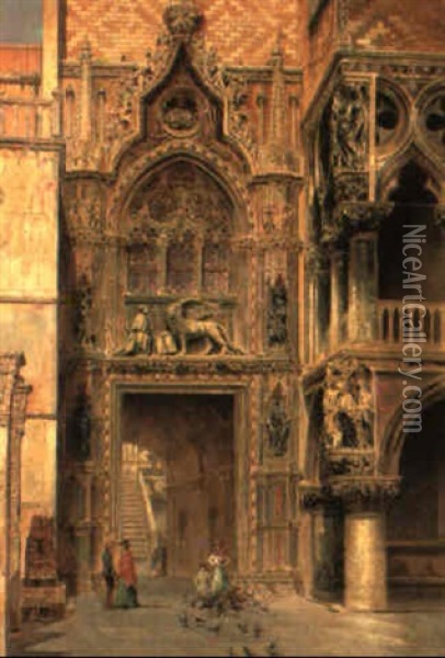 The Porta Della Carta, Venice Oil Painting - Antonietta Brandeis