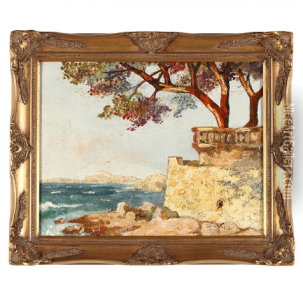 Italian Coast Oil Painting - Elihu Vedder