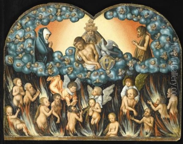 The Descent Into Purgatory Oil Painting - Lucas Cranach the Elder