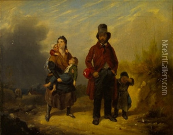 The Ejected Family Oil Painting - William Brocas
