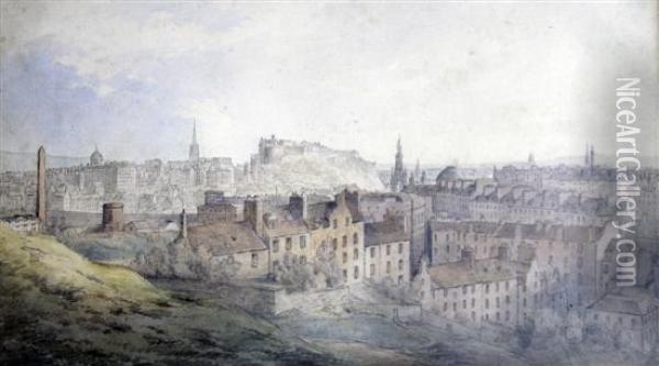 Edinburgh From Carlton Hill Oil Painting - F.H. Gill