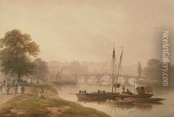 Richmond, Surrey Oil Painting - Nicholson, F.