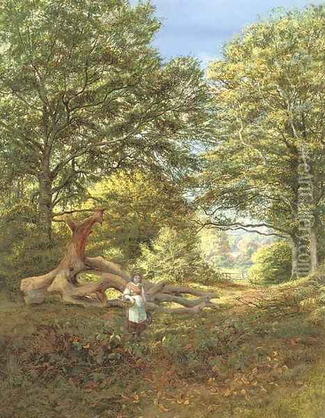 A woodland glade Oil Painting - Edmund George Warren