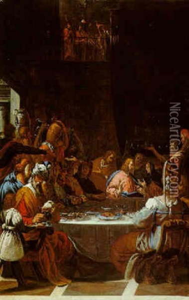 The Marriage At Cana Oil Painting - Pier Francesco (il Morazzone) Mazzuchelli