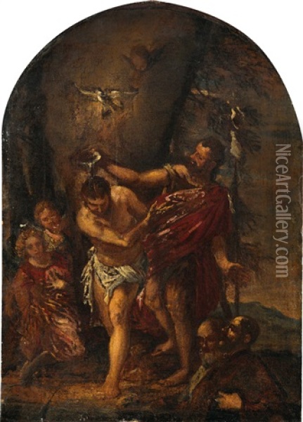 The Baptism Of Christ Oil Painting - Paolo Veronese