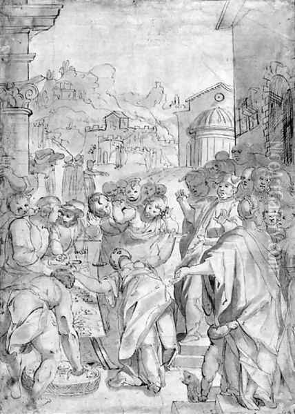The false wife of San Marino fainting, after Giorgio Picchi Oil Painting - Italian School
