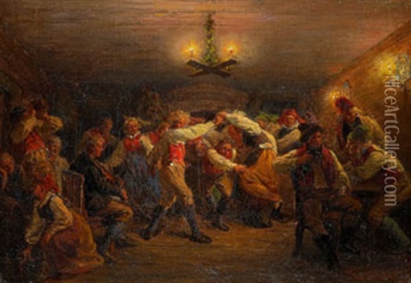 Dansgille I Osteraker Oil Painting - Josef Wilhelm Wallander