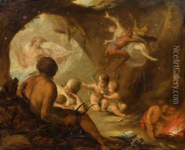 Orpheus Und Eurydike (+ Neptun Und Amphitrite, Pair) Oil Painting - Christian (Johann C. Thomas) Winck