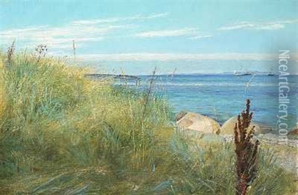 Strandmotiv Med Marehalm Oil Painting - Laurits Andersen Ring