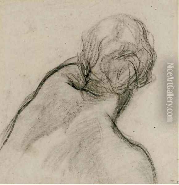 Study of a young woman observed from behind Oil Painting - Charles Haslewood Shannon