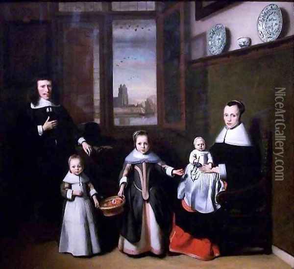 Interior with a Dordrecht Family 2 Oil Painting - Nicolaes Maes