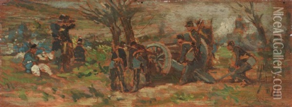 Manovre D'artiglieria Oil Painting - Giovanni Fattori