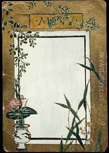 Menu with Bamboo Oil Painting - Christopher Grant La Farge