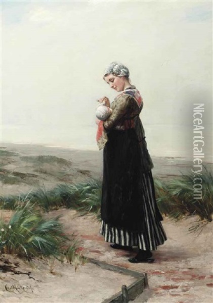 A Stroll Along The Dunes Oil Painting - Karl Emil Muecke