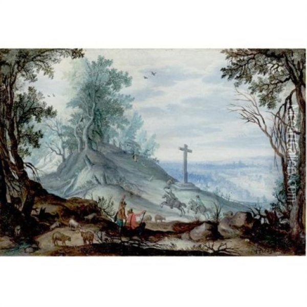 Wooded Landscape With Travellers Oil Painting - Jan Brueghel the Elder