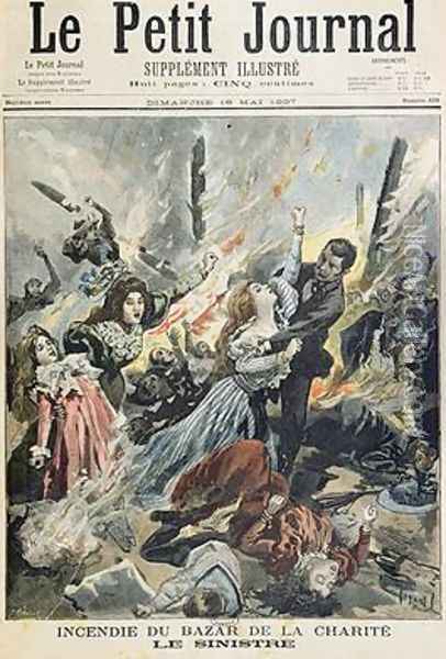 Fire at the Bazar de la Charite 4th May 1897 from Le Petit Journal 16th May 1897 Oil Painting - Tofani, Oswaldo Meaulle, F.L. &